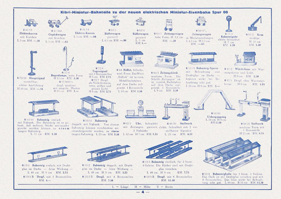 Kibri Katalog Eisenbahntechnik 1938