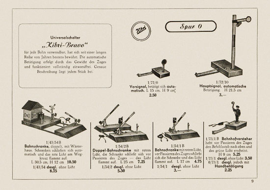 Kibri Katalog Eisenbahn-Zubehör 1950