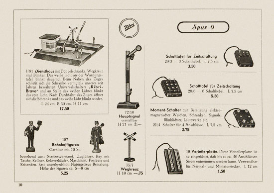 Kibri Katalog Eisenbahn-Zubehör 1950