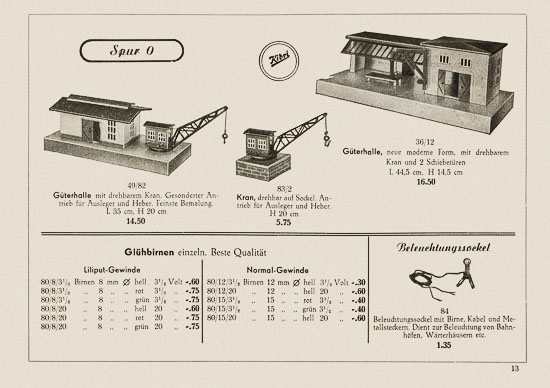 Kibri Katalog Eisenbahn-Zubehör 1950