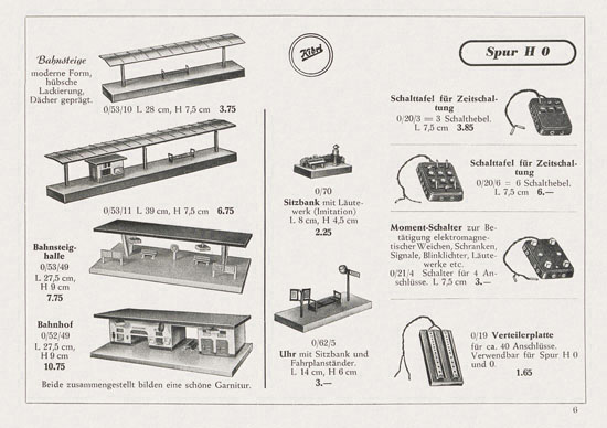 Kibri Katalog Eisenbahn-Zubehör 1952