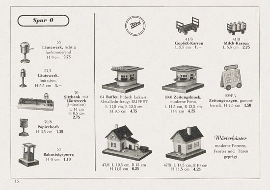 Kibri Katalog Eisenbahn-Zubehör 1952