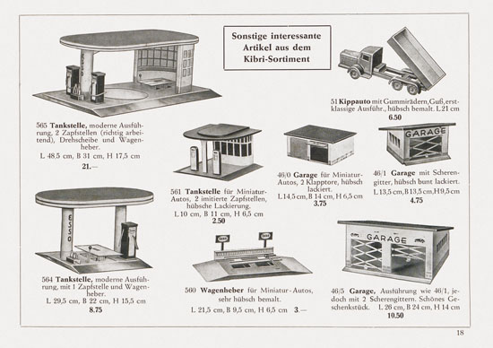 Kibri Katalog Eisenbahn-Zubehör 1952