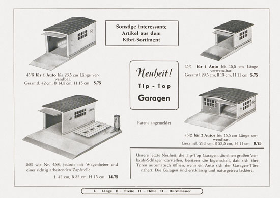 Kibri Katalog Eisenbahn-Zubehör 1952