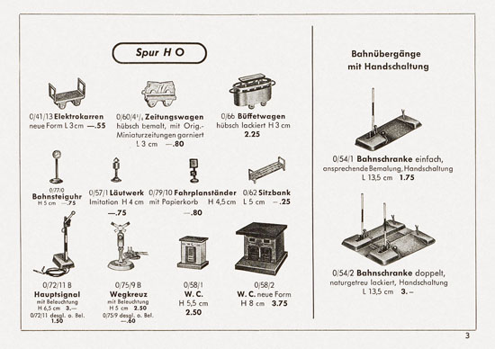 Kibri Katalog Eisenbahn-Zubehör 1953