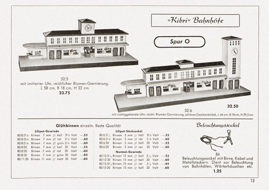 Kibri Katalog Eisenbahn-Zubehör 1953