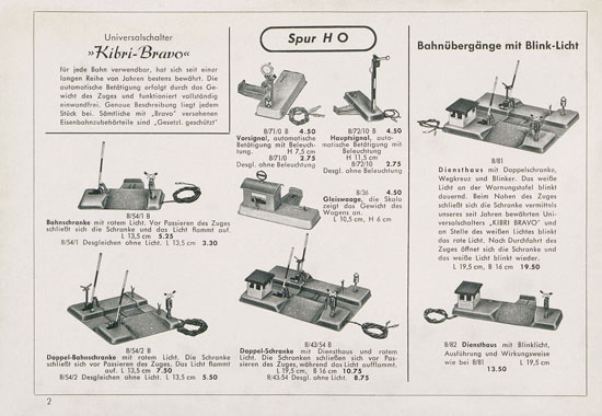 Kibri Katalog Modellbahn-Zubehör 1954