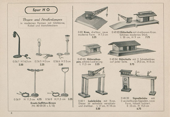 Kibri Katalog Modellbahn-Zubehör 1954