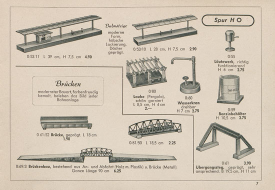 Kibri Katalog Modellbahn-Zubehör 1954