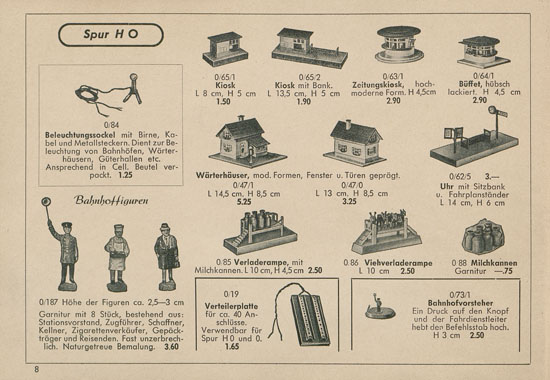 Kibri Katalog Modellbahn-Zubehör 1954