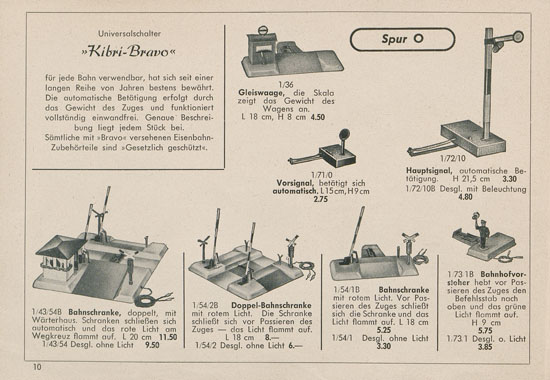 Kibri Katalog Modellbahn-Zubehör 1954