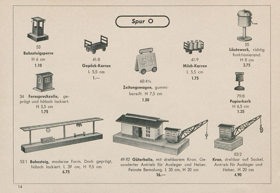 Kibri Katalog Modellbahn-Zubehör 1954