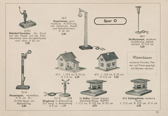 Kibri Katalog Modellbahn-Zubehör 1954