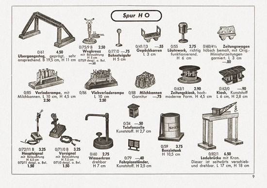 Kibri Katalog Eisenbahn-Zubehör 1957