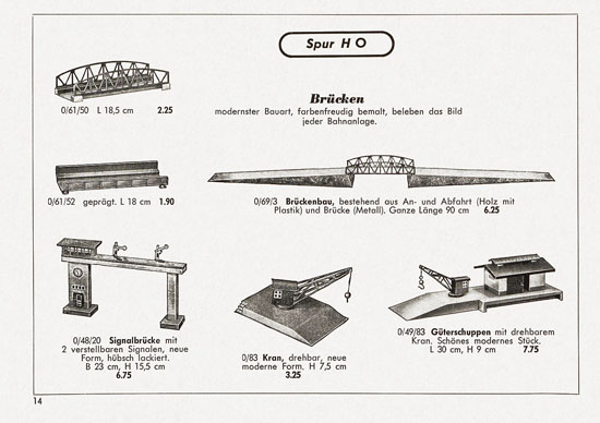 Kibri Katalog Eisenbahn-Zubehör 1957