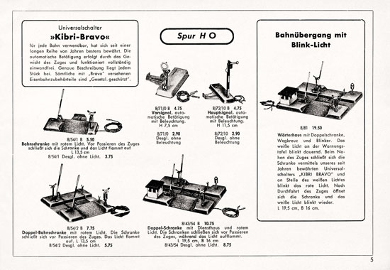 Kibri Modellbahn-Zubehör Katalog 1958