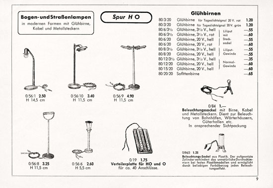 Kibri Modellbahn-Zubehör Katalog 1958