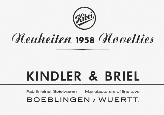 Kibri Katalog Neuheiten 1958