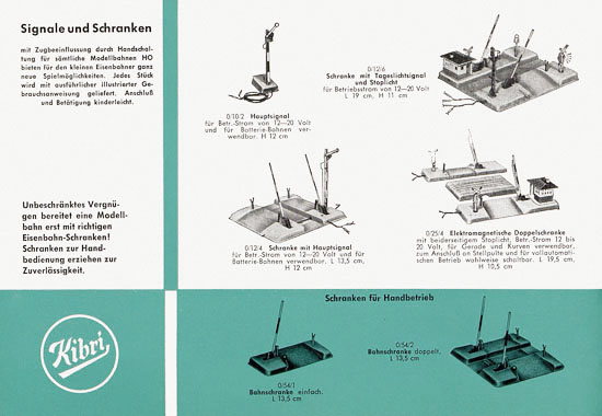 Kibri Katalog Modellbahn-Zubehör 1959