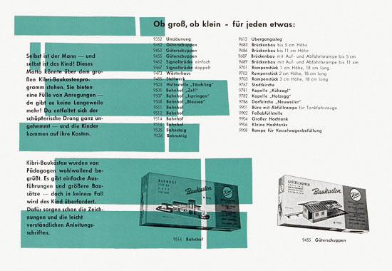 Kibri Katalog Modellbahn-Zubehör 1959