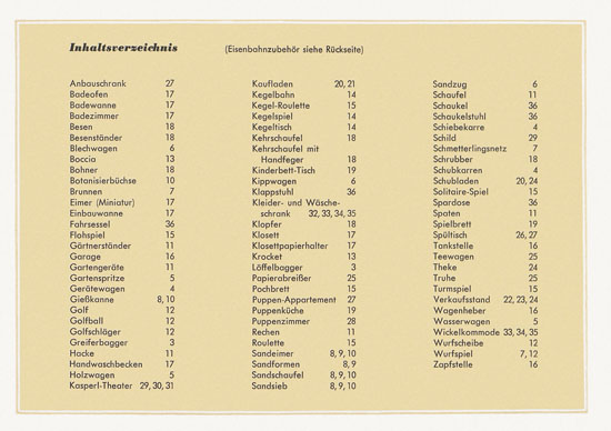 Kibri Spielwaren und Eisenbahn-Zubehörteile 1957