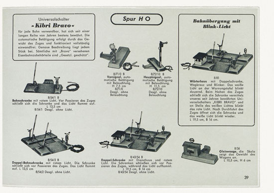 Kibri Spielwaren und Eisenbahn-Zubehörteile 1957