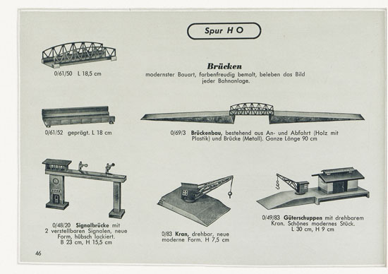 Kibri Spielwaren und Eisenbahn-Zubehörteile 1957