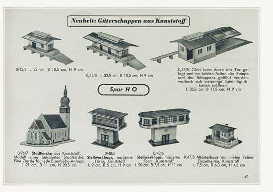 Kibri Spielwaren und Eisenbahn-Zubehörteile 1957