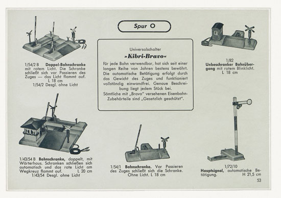 Kibri Spielwaren und Eisenbahn-Zubehörteile 1957