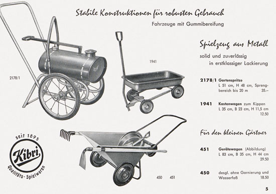 Kibri Spielwaren und Modellbahn-Zubehör 1959