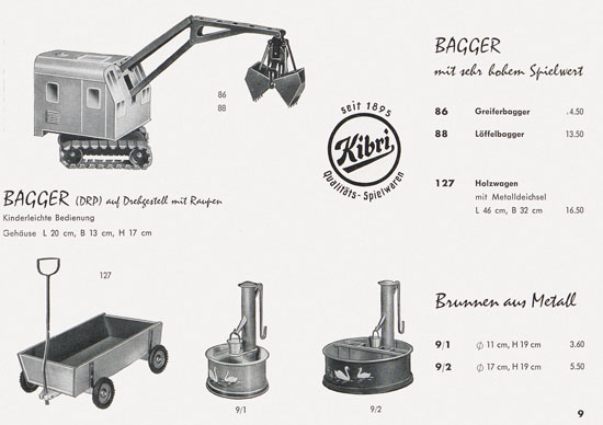 Kibri Spielwaren und Modellbahn-Zubehör 1959