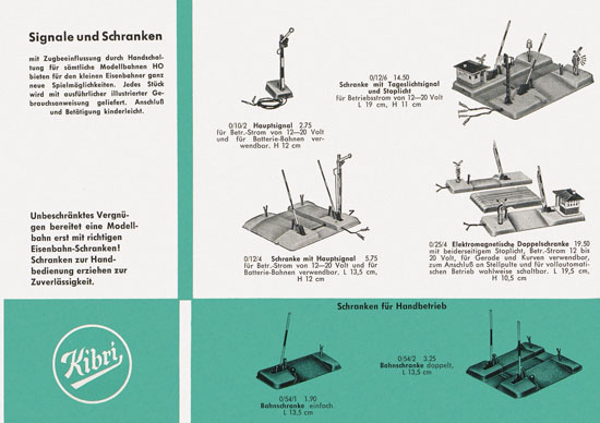 Kibri Spielwaren und Modellbahn-Zubehör 1959