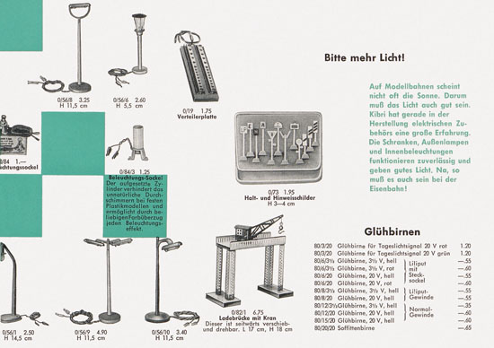 Kibri Spielwaren und Modellbahn-Zubehör 1959