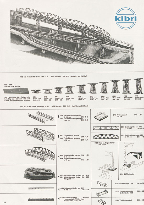 Kibri Katalog Modellbahn-Zubehör 1967-1968