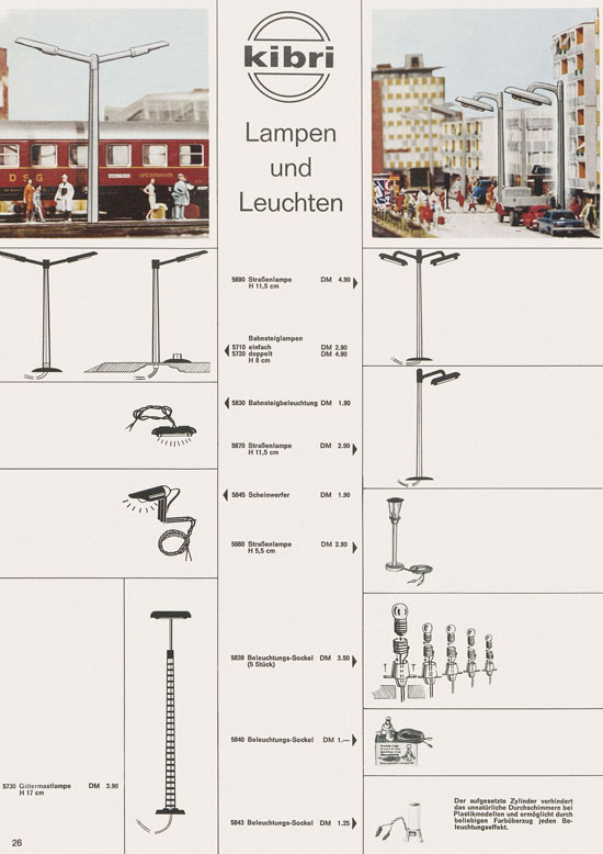 Kibri Katalog Modellbahn-Zubehör 1969-1970