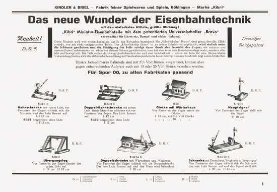 Kibri Spielwaren Katalog 1937