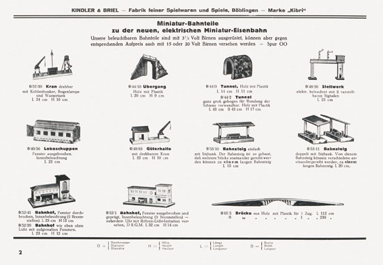 Kibri Spielwaren Katalog 1937