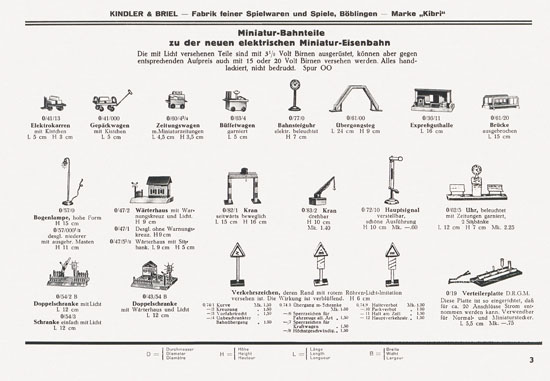 Kibri Spielwaren Katalog 1937