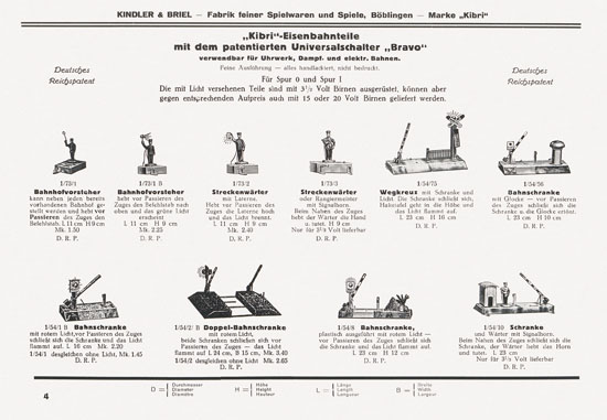 Kibri Spielwaren Katalog 1937