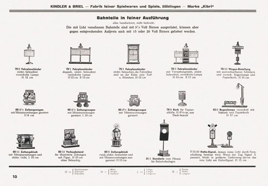 Kibri Spielwaren Katalog 1937