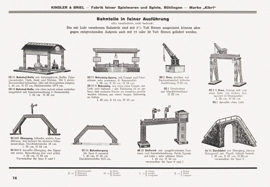 Kibri Spielwaren Katalog 1937