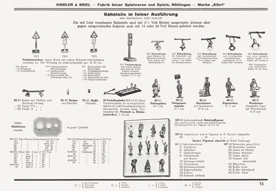 Kibri Spielwaren Katalog 1937