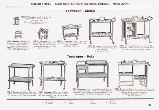 Kibri Spielwaren Katalog 1937