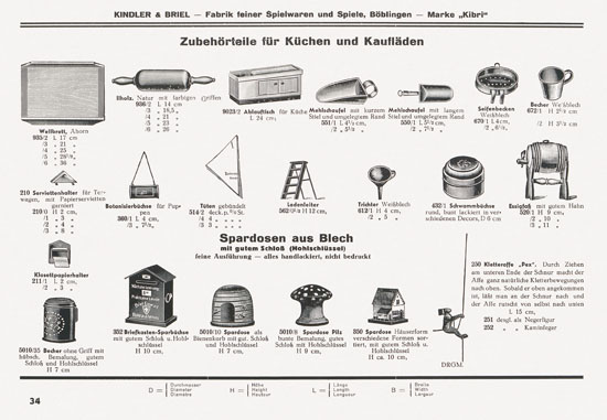 Kibri Spielwaren Katalog 1937