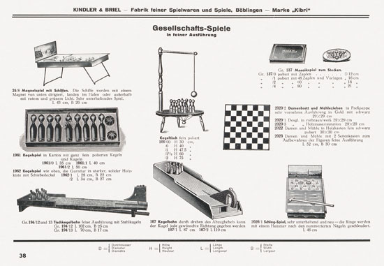 Kibri Spielwaren Katalog 1937