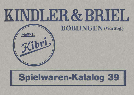 Kibri Spielwaren Katalog 1939