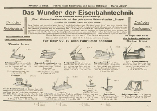 Kibri Spielwaren Katalog 1939