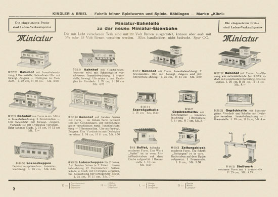 Kibri Spielwaren Katalog 1939