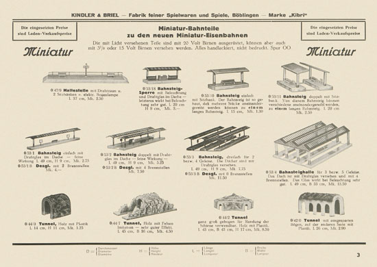 Kibri Spielwaren Katalog 1939