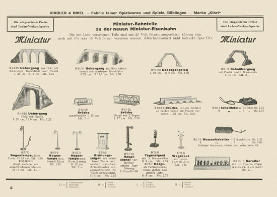 Kibri Spielwaren Katalog 1939